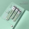 Gradient Large Nail Clipper Set with PU Leather Case - Portable Manicure Tool