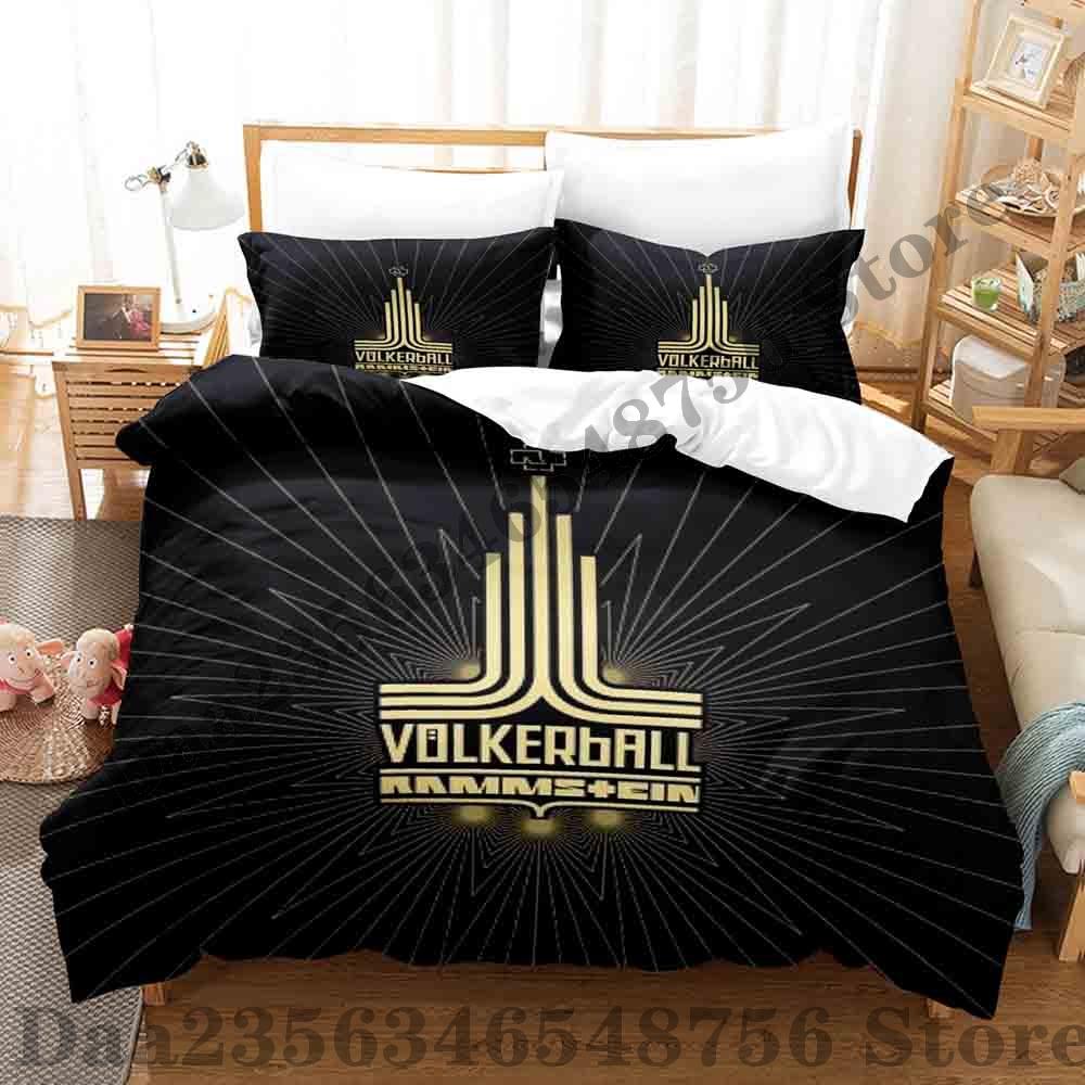 Rammstein Bettwäsche Set Einzelbett Twin Full Queen King Size Bettwäsche Set Erwachsener Kind Schlafzimmer Bettbezug Sets 3D Anime Bettlaken Set