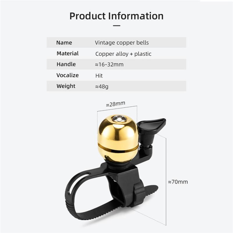 Bicycle Bell General Mountain Bike Copper Alloy Mini Retro Bell Scooter Road Bike Accessories