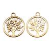 Charms Round Tree Of Life Pendants Vintage Jewelry Supplies QC109