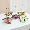 Simulated Candle Rings Wreaths European Style Fake Rose Flower Artificial Flowers  Table Decoration