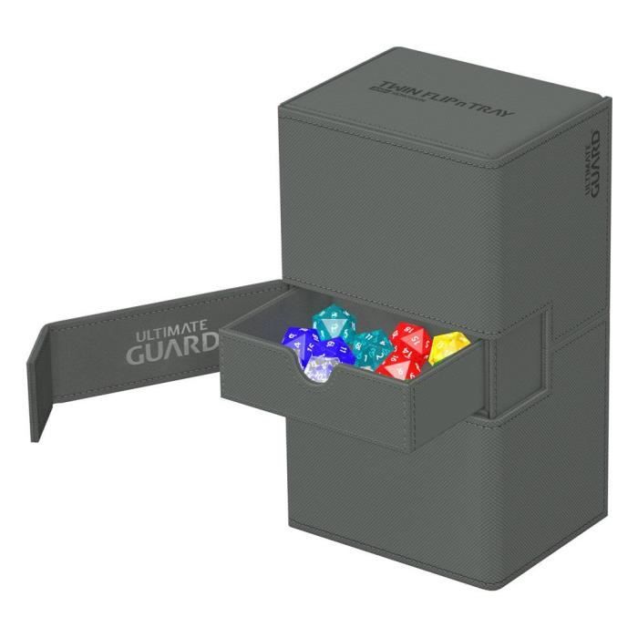Accessoire de jeu - ultimate guard - twin flip'n'tray 200+ - xenoskin gris - rangement 200 cartes