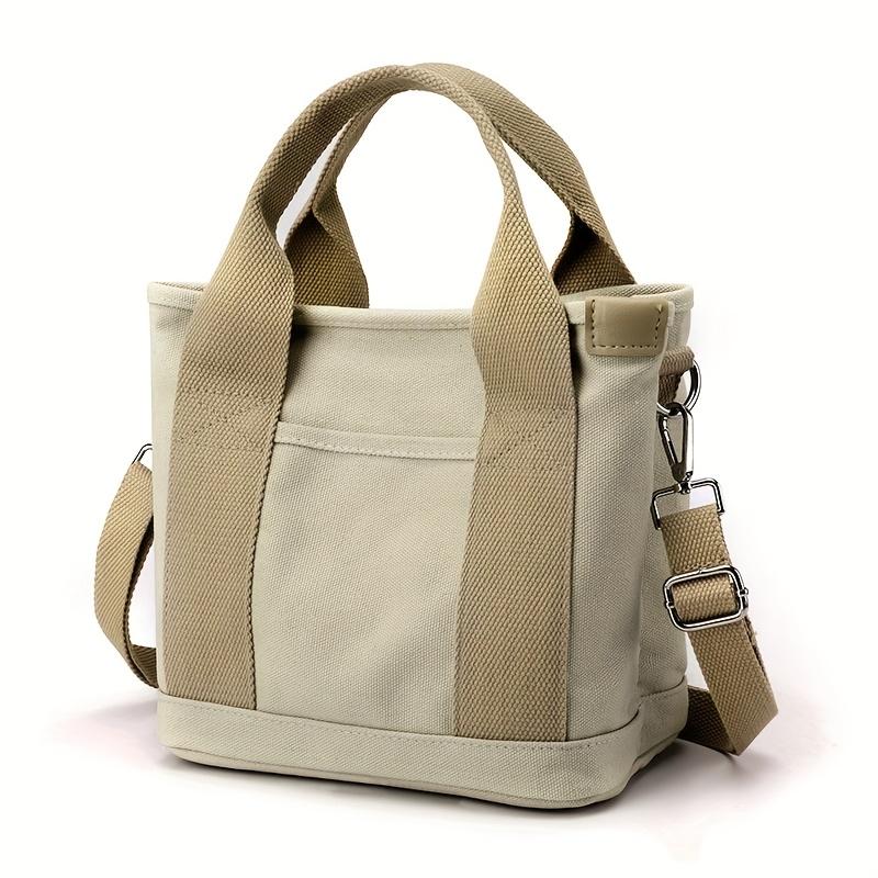 Canvas New Women's Handbag, Simple and Fashionable Bento Bag, Women's Handbag, Hand-held Shoulder, Crossbody Tote Bag