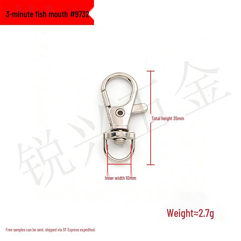 Zinc Alloy Fish Mouth Buckle for Dog Luggage, Shoulder Straps, Keychains, and Webbing.