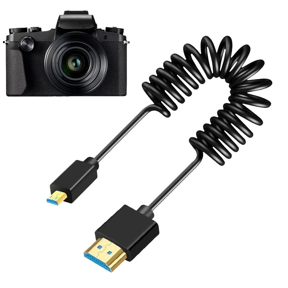 Camera Monitor Coiled Cable High Speed Support Monitor Screens Cable Compact Thin Spring Stretch Cord Supports For Photography