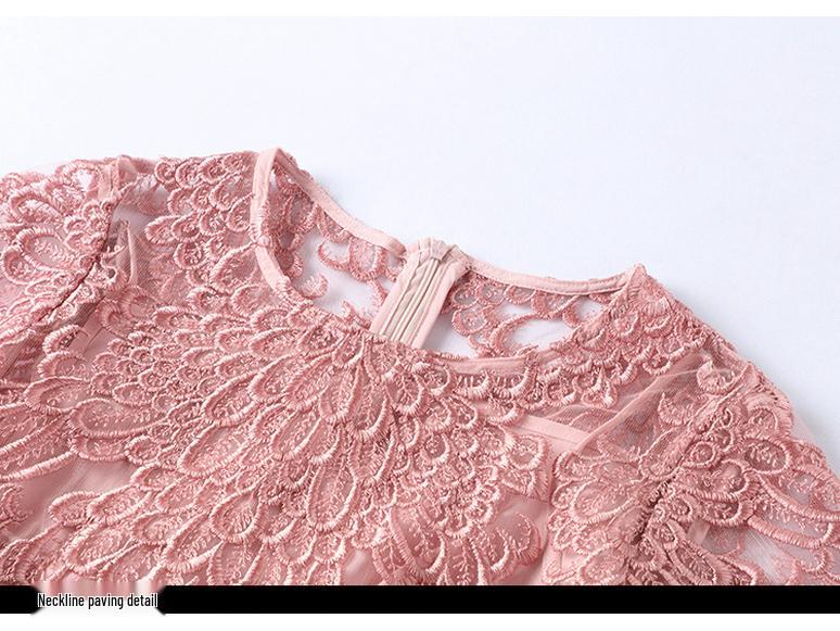 Letní krajkové šaty s výšivkou ve větších velikostech - Všestranné slavnostní šaty pro matky