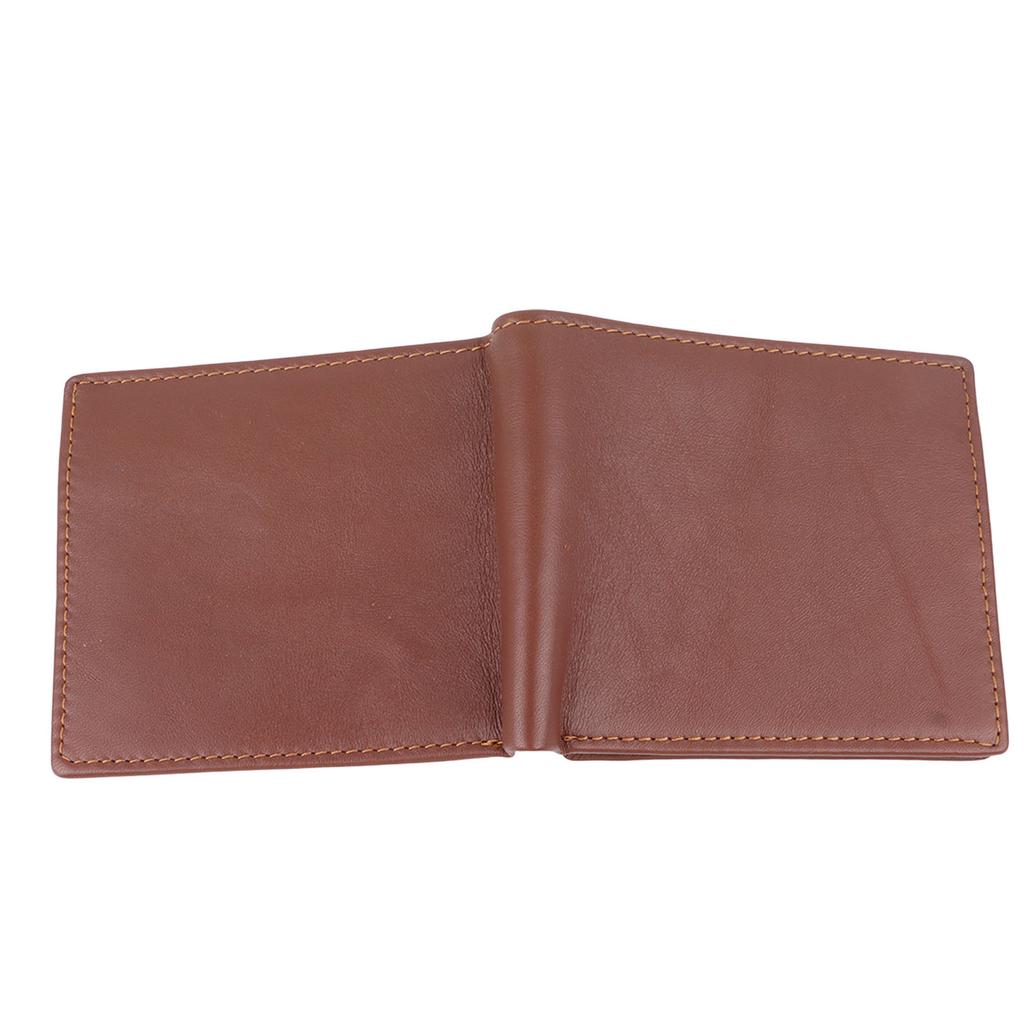 Bifold Wallet Pocket Wallet Light Brown Leather Multiple Slots Card Wallet for Men Adults Travel Daily