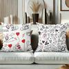 Cute Cat And Heart Patterned Decorative Throw Pillows Polyester pillowcase, sofa decorative cushion cov Headboard Pillow