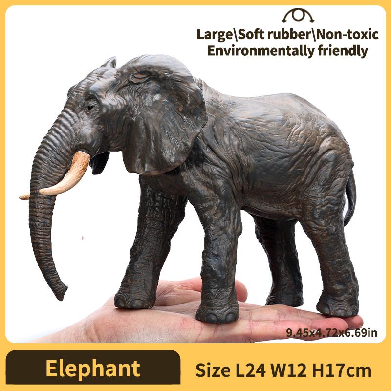 Gentle Rubber Animal Playthings Tigers Lions Elephants Model Realistic Animal Figure designed for Children Children's Present