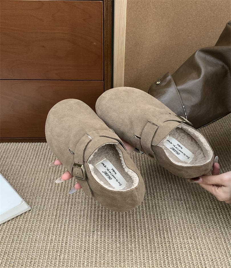 3CM Thick-soled Bag Head Half Slippers Women's Autumn New Mori Retro Lazy Soft Ugly Cute Shoes