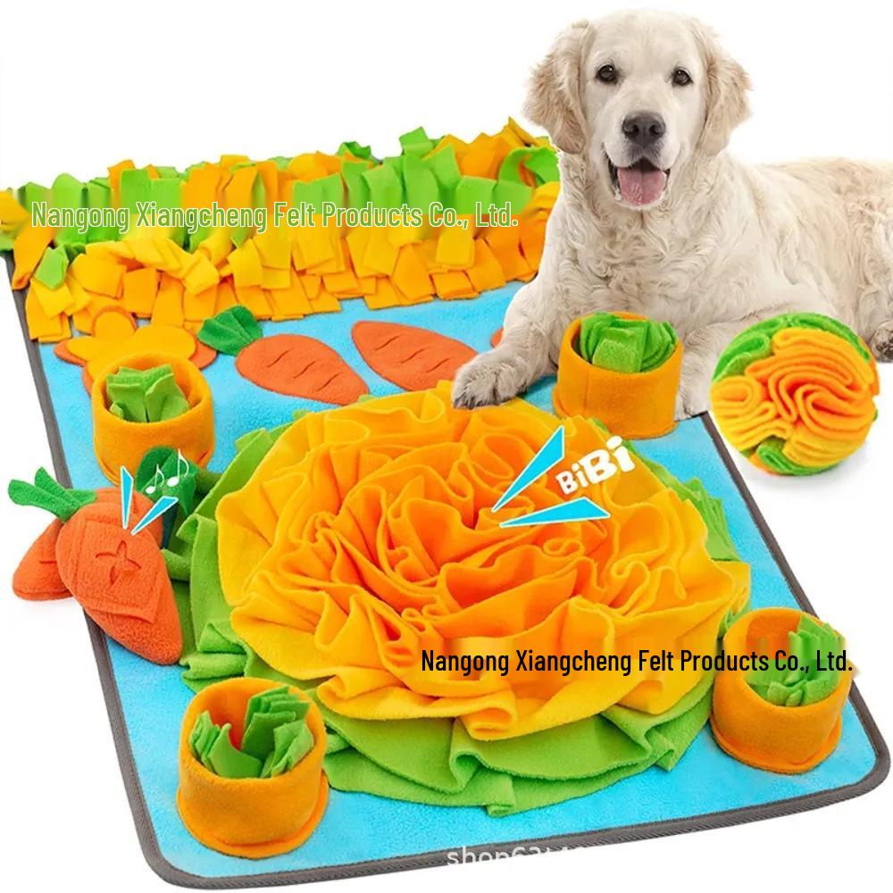 Dog Foraging Sniffing Mat: Puppy Puzzle & Slow Feeding Blanket Toy for Treasure Hunt