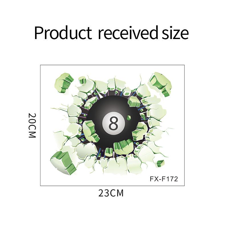 Breaking Through Wall Ball Sports Sticker Basketball Pool Soccer for Bedroom Home Decor Removable Decal