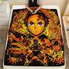 1PC Demon Slayer Kimetsu No Yaiba Patterned Flannel Blanket Suitable For All Seasons For Home Decor Warmth And Comfort Gifts Holiday Present