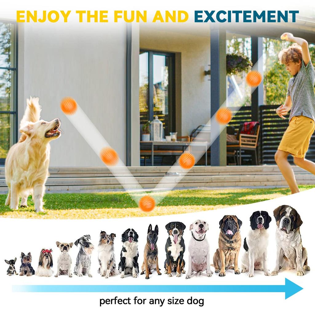 Large Dog Toy Squeaky Dog Durable Dog Aggressive Spiny Dog Balls for Clean Teeth and Puppy Chew Toys for Large Teething Toys 6-Pack 3.5-Inch Balls,