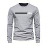 Men's Summer Loose Comfortable Casual PARIS Print Large Round Neck Long Sleeve T-shirt Top
