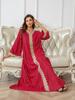 ZD004 Dubai Women's Slim Fit Long Robe: Middle East, Europe & America Style with Lace & Hot Stamping
