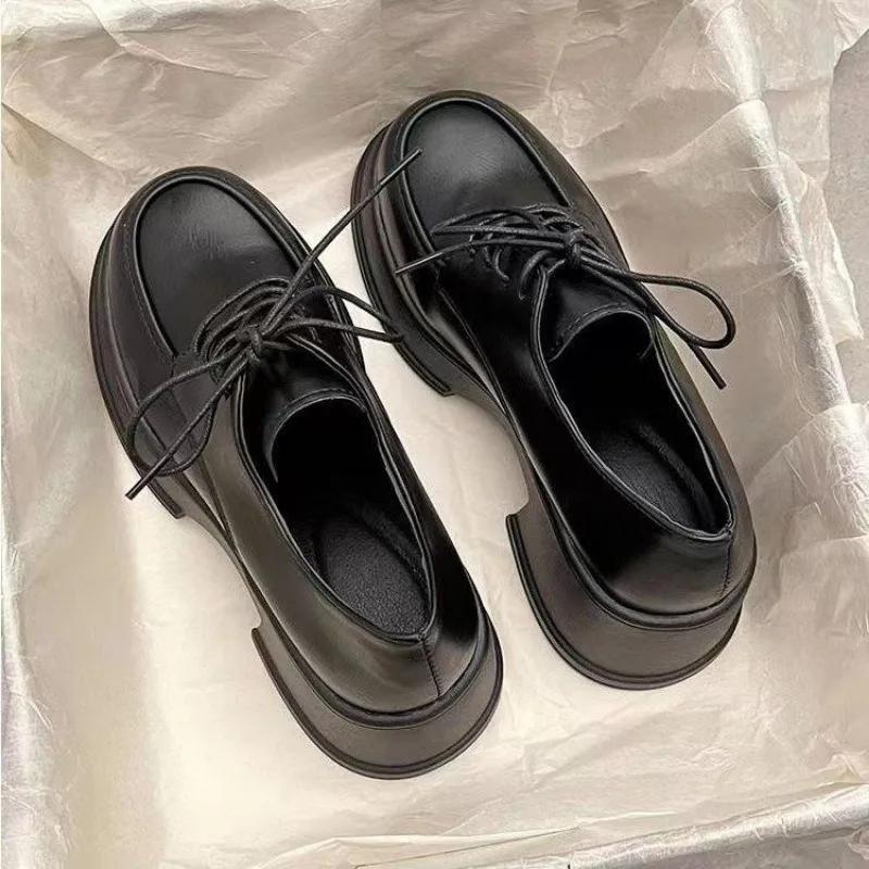 

Zapatos planos de suela gruesa para mujer, zapatillas Мэри Джейн в британском стиле, цвет негр, темпорада де верано 35