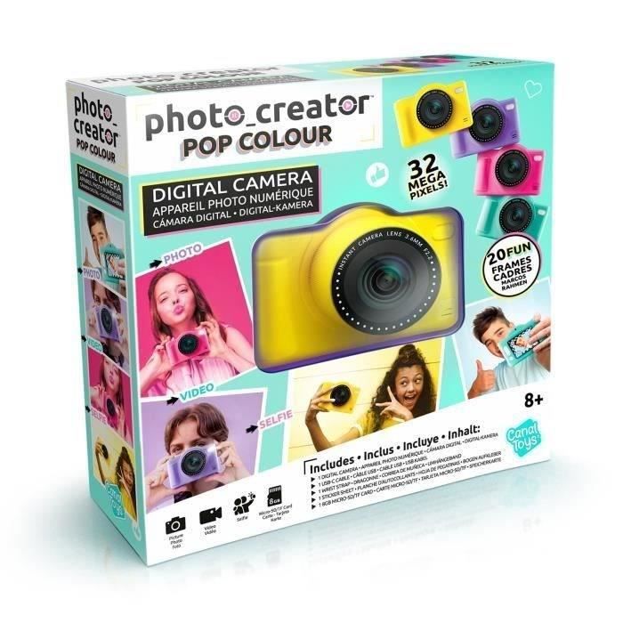 Appareil Photo Numérique Pop Couleur Jaune- Avec carte SD 8Go incluse- Photo Creator- CLK 040 Canal Toys