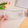 4 PCS Clear PVC Pencil Case School Exam Make Up Bag Travel Zip Pouch Zippered Clear Bag
