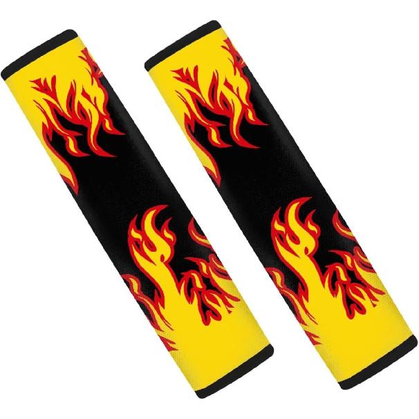 

Forchrinse Colorful Dog Paw Print Car Seat Belt Cover Pad,2-Pack Soft Vehicles Safety Seat Belt Strap Shoulder Pad for Puppy’s Lover Burning Fire
