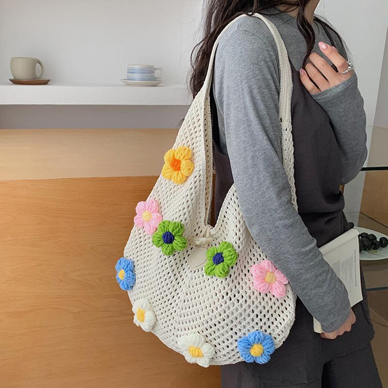 Nuova Borsa a Spalla Floreale alla Moda per Donna Stile Campagnolo Casual da Donna Grande Capacità Borsa da Viaggio Shopper