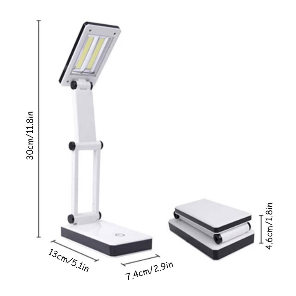 Foldable Desk Lamp Portable Compact Reading Lamp Usb/ Battery Powered Desk Light Touch Switch Control Dimming Eye Care Book Lamp