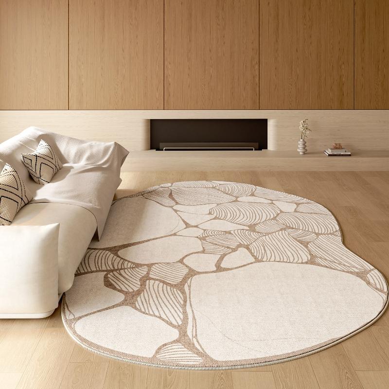 Irregular Shape Carpets for Living Room Cream Style Bedroom Decor Large Carpet Fluffy Soft Lounge Floor Mat Home Thick Plush Rug