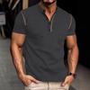 Mens Muscle Slim Henley Shirts Short Sleeve Athletic T-Shirts Summer Button Tees