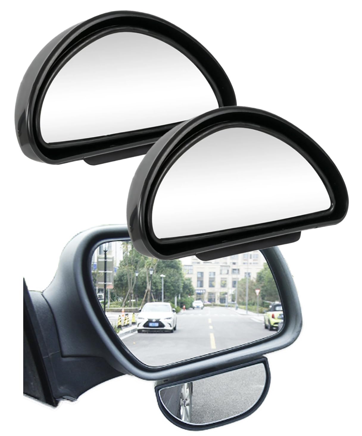 

S.fields.inc Side Under Swivel Door Mirror Submirror Wide Angle Parking Rear Seat Car Auxiliary Mirror (Set of 2) Set of 2 чёрный