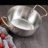 ZISIZ 16cm Stainless Steel Double-Handle Soup Pot