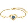 925 Silver Bracelet with 24K Gold Plating and Denim Blue Stone
