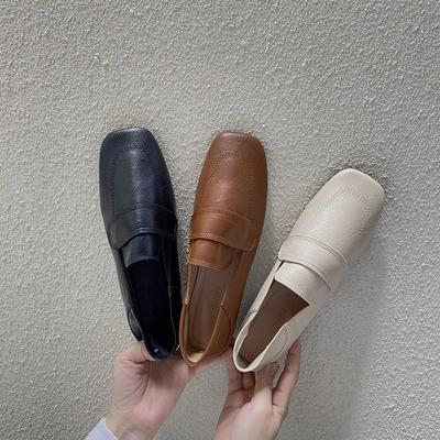 Dámské retro mokasíny Britský styl Elegantní čtvercová špička Měkké robustní podpatky Lodičky Módní Pohodlné Párty Baleríny Ležérní obuv