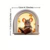 1pc Reading Mice PVC Wall Decal, Heartwarming  Animal Pattern Self-Adhesive Removable Waterproof Vinyl  Wall Sticker.