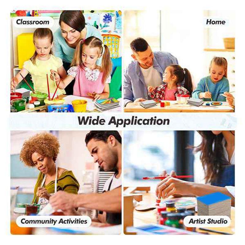 ABUL-50 Pcs Magnetic Painting Canvas Panel Magnetic Mini Canvas Boards Canvas Blank Canvases For Painting Art Gift DIY Decor