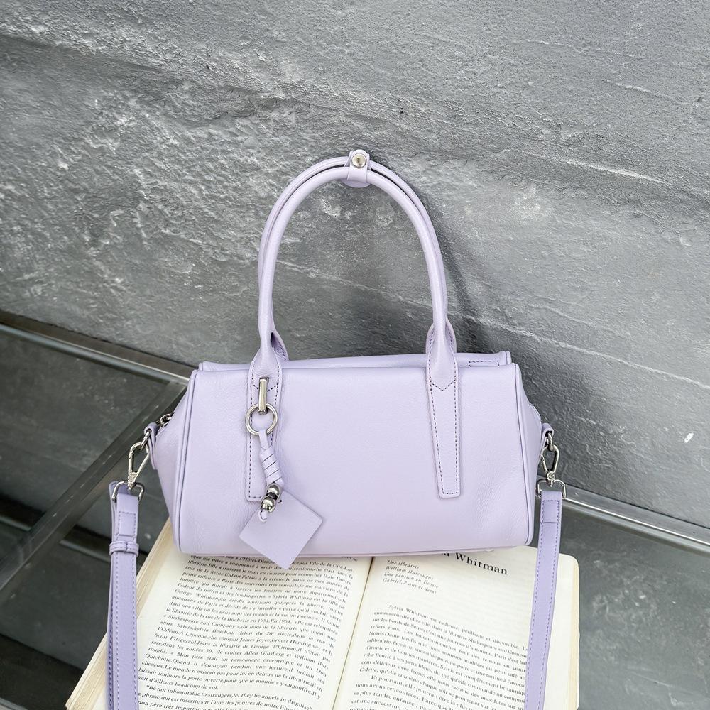 Fashion Retro Shoulder Women'S Bag Genuine Leather Natural Fall Cowhide Boston Bag Commuter Underarm Bag Handbag