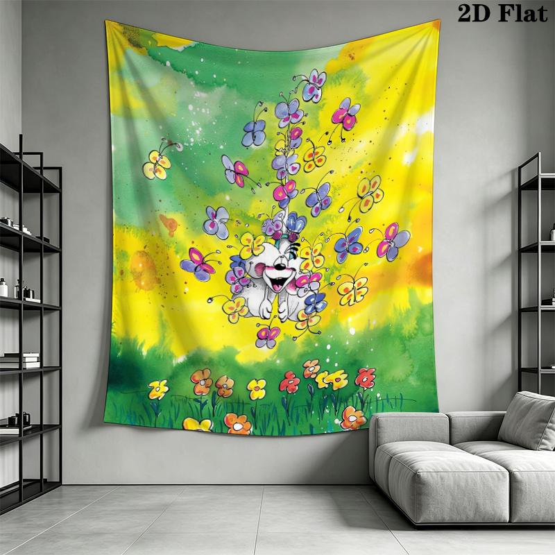Diddl Wall Tapestry Aesthetic Wall Hanging Printed Fabric Blanket Decorative Tapestries for Bedroom Living Room Home Decor