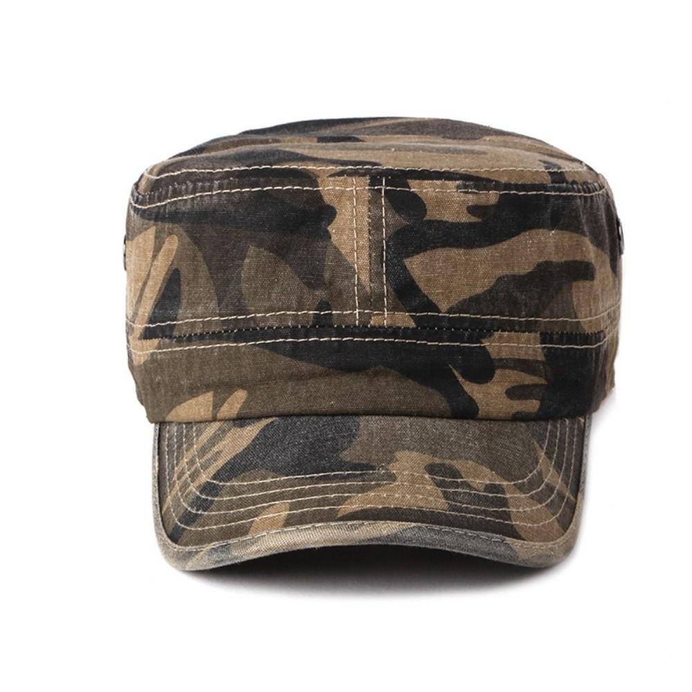 Flat Top Outdoor Sports Caps Camouflage Casual Cadet Cap Classic Baseball Cap