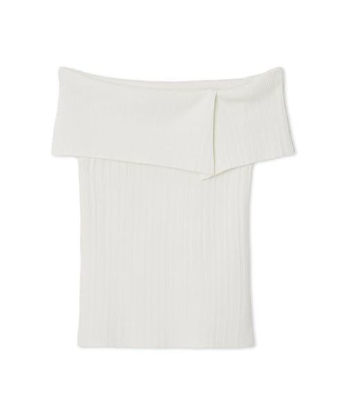 

FRAY I.D. 2-Way Off-the-Shoulder Slit Knit FWNT252138 Women s White