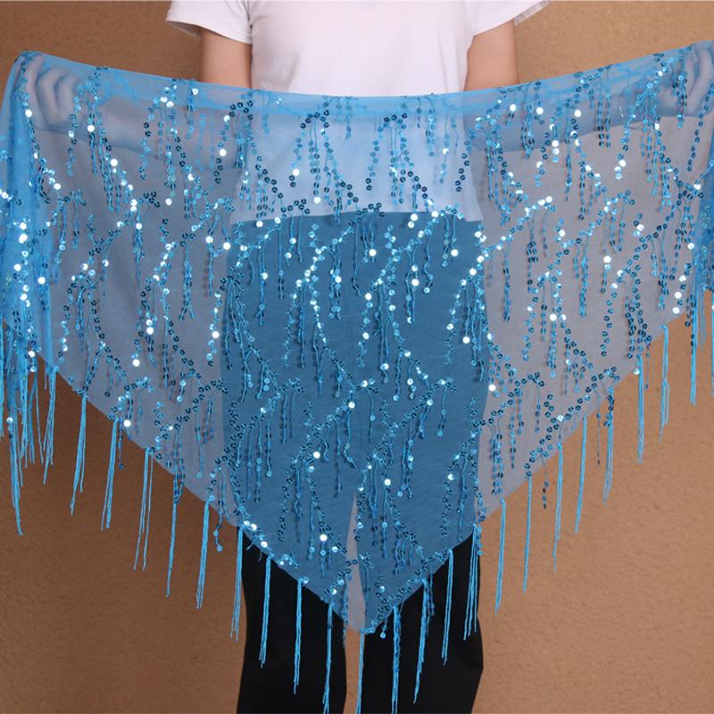 Nouveaux Costumes de Danse du Ventre Paillettes Franges Foulard de Hanche Indien pour Femmes Performance de Danse Ceinture de Taille 11 sortes de Couleurs One Size