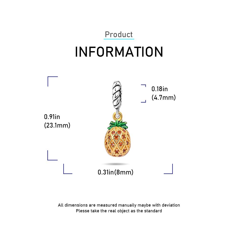 Avocado Cactus Onion Apple Watermelon Pineapple Copper Plated For Charms Copper Plated Original Bracelet For Jewelry Making
