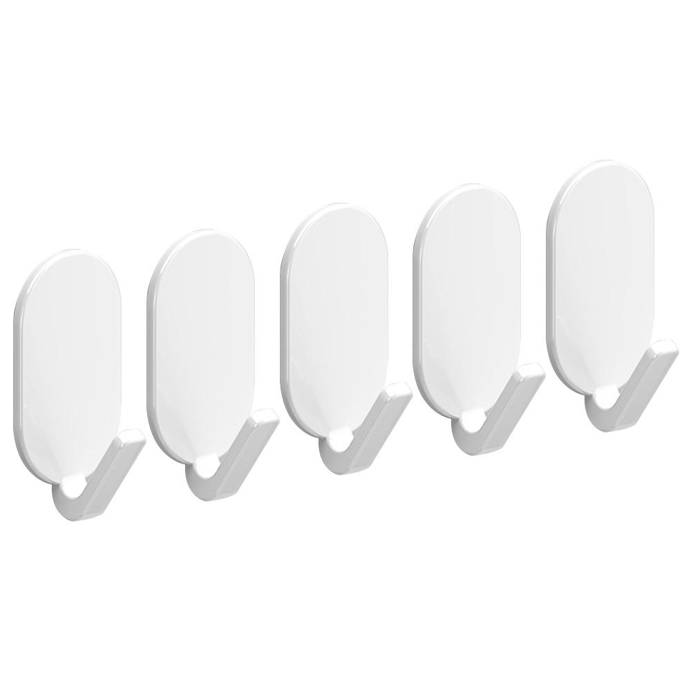 

5PCS Traceless Behind The Door Hook Punch-free Bathroom Accessories Gifts Storage Shelves білий
