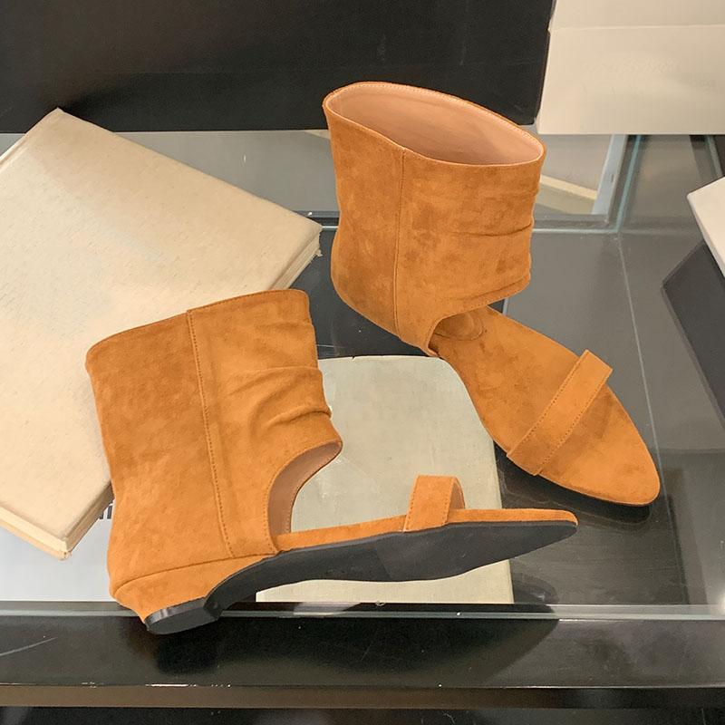 Fashion Fashion Open Toe Footwear Ladies Low Heel Sandals Boots Female Spring Summer Slip On Women Heeled Sandals Ankle Booties Shoes