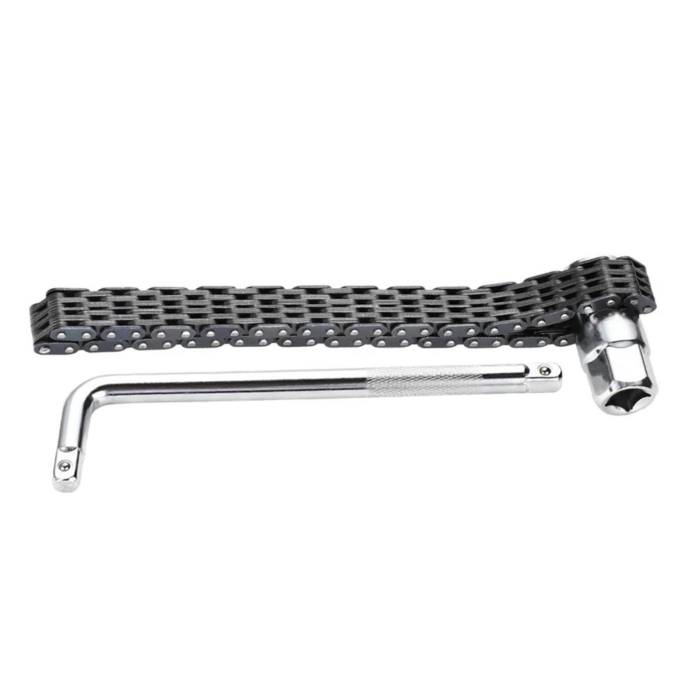Engine Oil Filter Wrench with Premium Steel Build and Strong Chain Links Essential Tool for Mechanics and DIY Enthusiasts