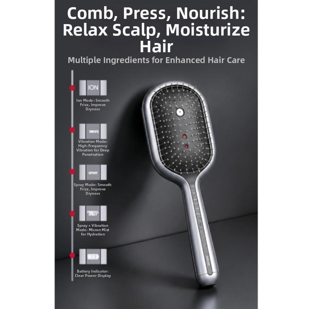 Multi-Function Red Light Spray Massage Comb Anti-Frizz 2-In-1 Misting Hair Brush Mother'S Day
