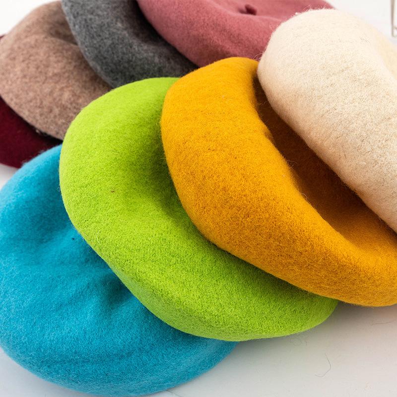 Female Handmade Diy Beret Female Hat Autumn Woolen Painter Hat Warm And Thick Newsboy Hat Outdoor Hiking Hat