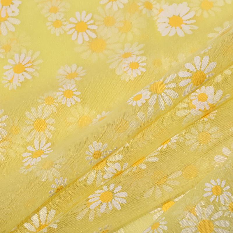 Daisy Floral Net Fabric Gauze: Stage Costume, Headwear & DIY Decor