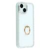 For iPhone 14/13 Case with Ring Kickstand Rhinestone Edge TPU+PC IMD Phone Cover