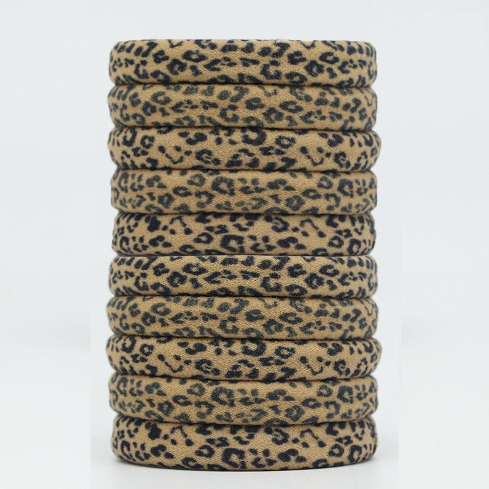 

10 шт. Хорошие высокоэластичные всесезонные универсальные леопардовые резинки для волос для женщин и девушек, держатель для хвостика, кольца для волос, веревочные аксессуары