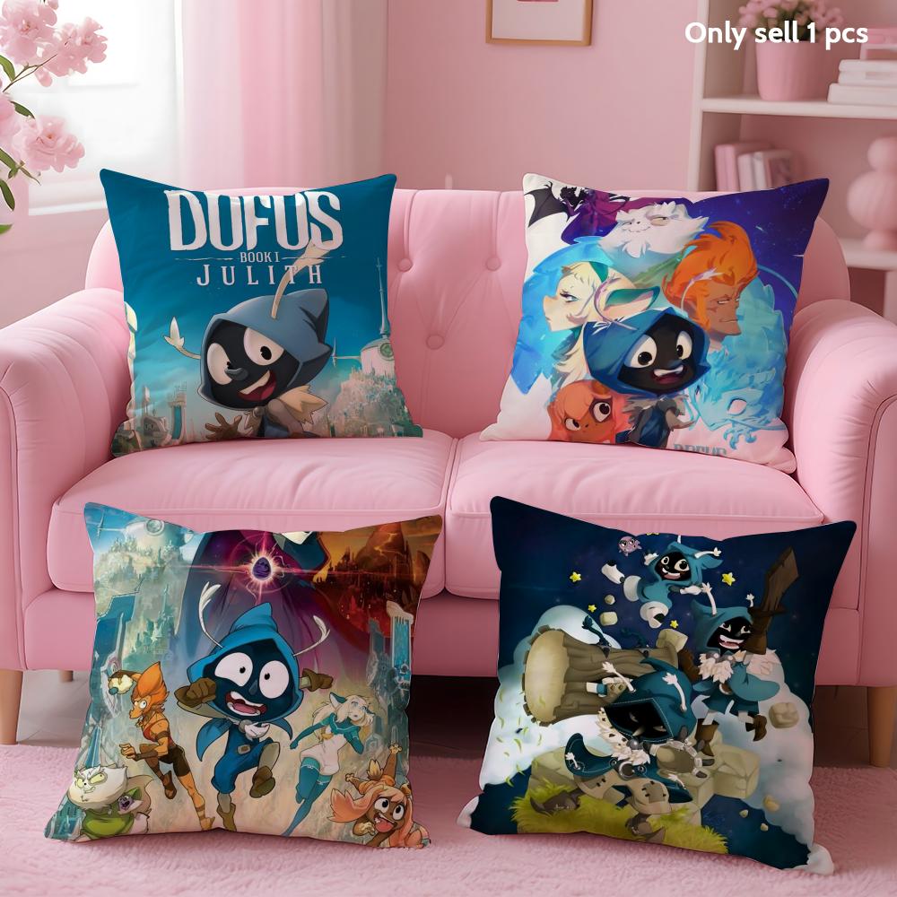 Game D-Dofus Cushion Cover Soft Short Plush Double-Sided Printing Home Decor Machine Washable Pillow Case Gift