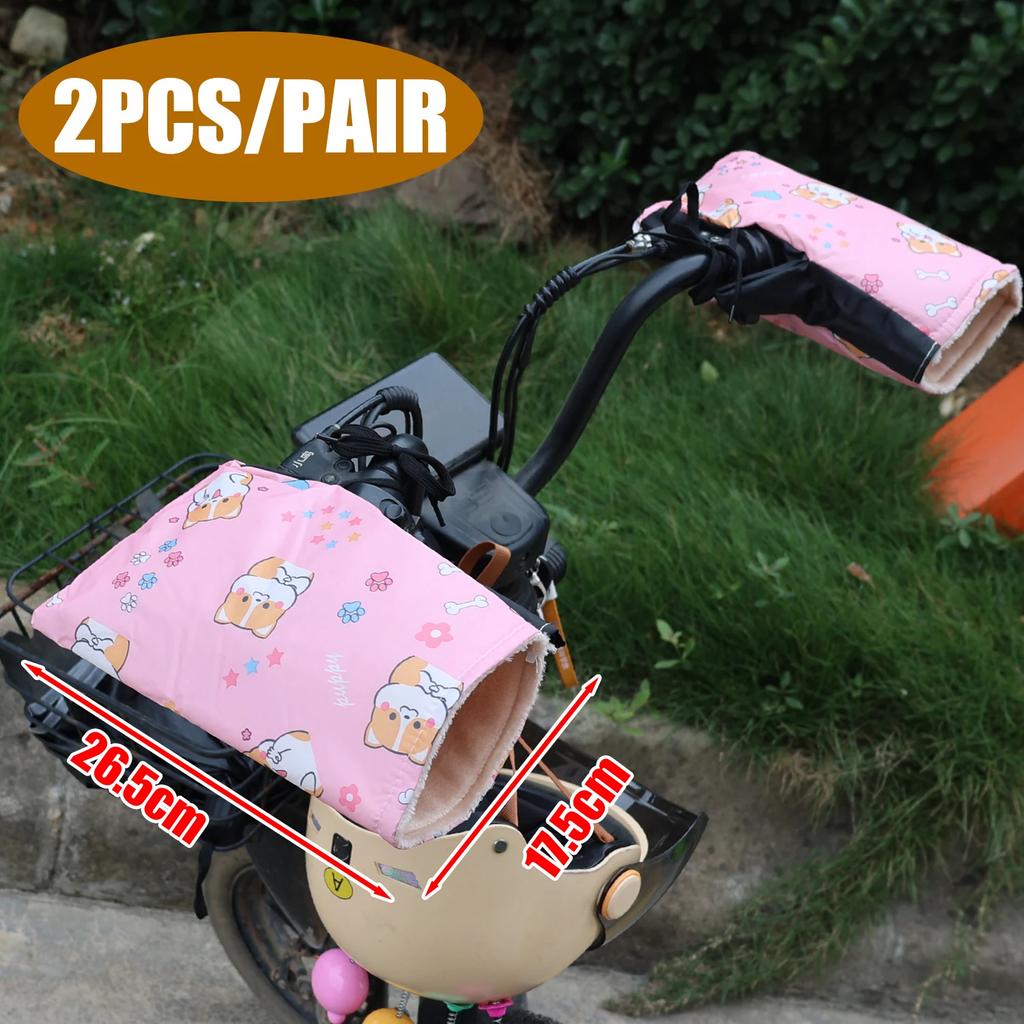 New Motorbike Winter Anti-Cold Keep Warm Gloves Electric Bike Thickened Padded Cotton Handlebar Sleeves Motorcycle Accessories